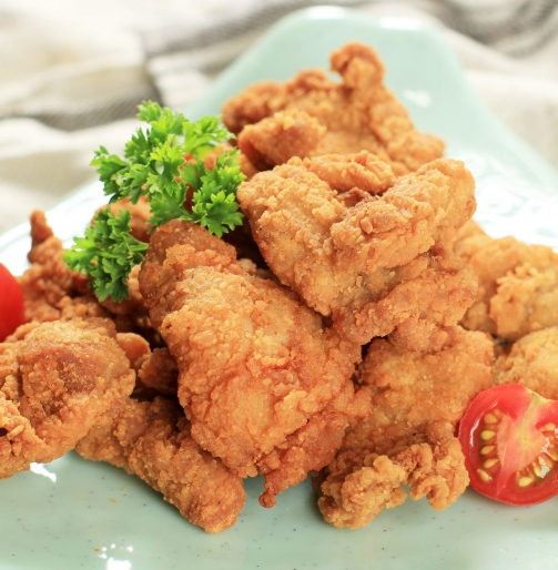 Close Up Japanese Fried Chicken or Chicken Karaage